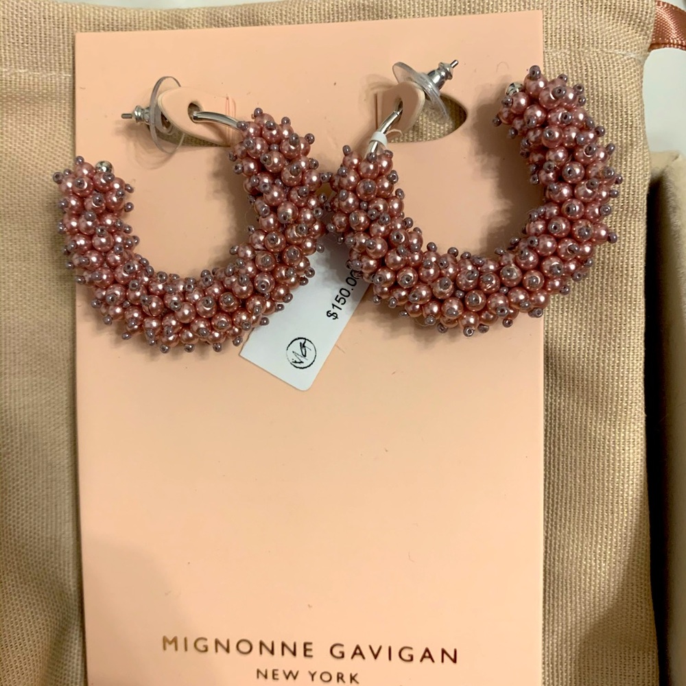 Pink Beaded Mignonne Gavignon Earrings NWT